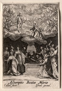 Het leven van de Maagd: De Hemelvaart van de Maagd door Jacques Callot