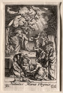 Het Leven van de Maagd: De Geboorte van de Maagd door Jacques Callot