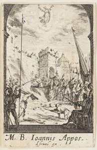 Het martelaarschap van Johannes de Evangelist, plaat vijf uit De Martelaars van de Apostelen door Jacques Callot