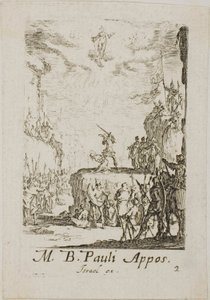 Het martelaarschap van Sint Paulus, plaat twee uit De martelaars van de apostelen door Jacques Callot