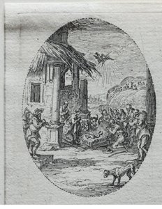 De mysteries van de passie: De aanbidding van de herders door Jacques Callot