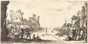 De beproeving door pijlen (Sint Sebastiaan) door Jacques Callot