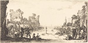 De beproeving door pijlen (Sint Sebastiaan) door Jacques Callot