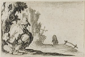 De hurkende boer, uit De Caprices