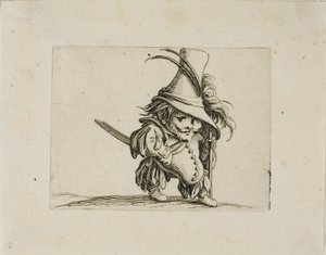 De dikke man met een hoge hoed, uit Varie Figure Gobbi