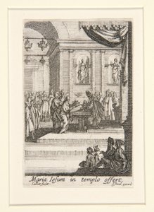 De presentatie van Christus, nr. 10 van Het leven van de Maagd door Jacques Callot