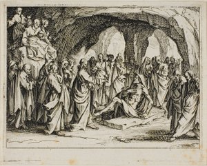 De opstanding van Lazarus, uit Het Nieuwe Testament door Jacques Callot
