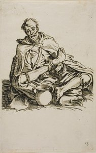 De zieke, plaat dertien uit De bedelaars door Jacques Callot