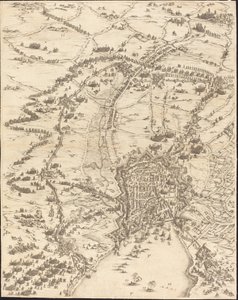 Het beleg van La Rochelle [plaat 6 van 16; set omvat 1952.8.97-112] door Jacques Callot