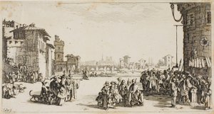 De slavenmarkt door Jacques Callot