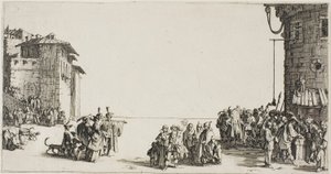 De slavenmarkt door Jacques Callot