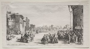 De slavenmarkt, 1629 door Jacques Callot