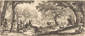 De hertenjacht door Jacques Callot
