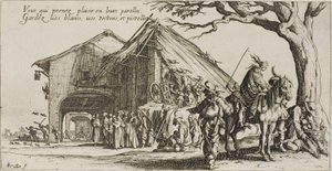 De stopplaats, uit De Bohemiens door Jacques Callot