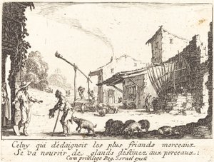 De varkenshoeder door Jacques Callot
