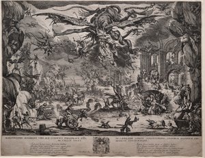 De Verleiding van Sint Antonius tweede versie, 1635 door Jacques Callot