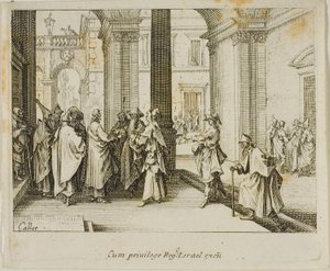 Het eerbetoon aan Caesar, uit Het Nieuwe Testament door Jacques Callot