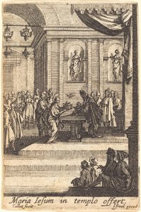 De Maagd Presenteert Jezus in de Tempel door Jacques Callot