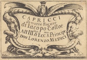 Titelpagina voor "The Capricci" door Jacques Callot