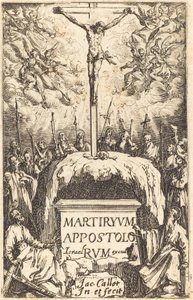 Titelpagina voor "De Martelaarschappen van de Apostelen" door Jacques Callot