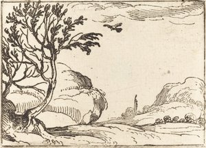 Tortelduif Vliegend in de Woestijn door Jacques Callot