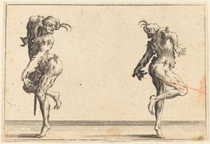 Twee Pantalons Dansen door Jacques Callot