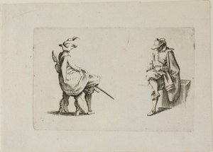 Twee zittende mannen, uit De caprices