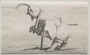 Varie figure gobbi di Iacopo Callot (Kreupel met een Kap) door Jacques Callot