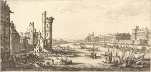 Uitzicht op het Louvre door Jacques Callot