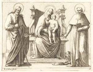 Maagd en Kind met Heiligen Jacobus en Hiëronymus door Jacques Callot