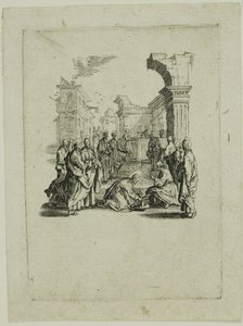 De voeten wassen, uit De kleine passie door Jacques Callot