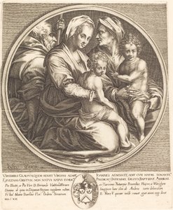 De Heilige Familie door Jacques Callot after Andrea del Sarto