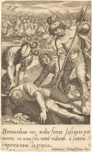 Bernardino door Jacques Callot after Antonio Tempesta