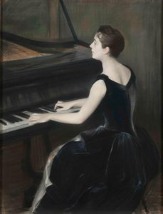 Portret van de pianiste Léontine Bordes-Pène door Jacques Emile Blanche