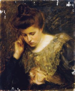 Studie van een vrouw die leest