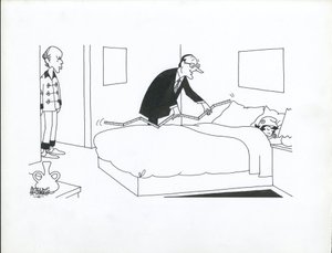 Le Figaro, satire in zwart-wit door Jacques Faizant