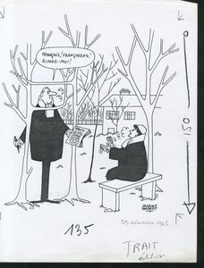 Paris-Presse, Satirisch in B  W door Jacques Faizant