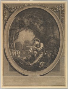 Het vertrek van de boodschapper, 18e eeuw door Jacques Firmin Beauvarlet