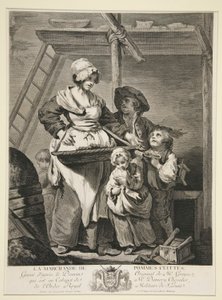 La marchande de Pommes Cuites door Jacques Firmin Beauvarlet
