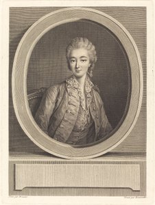 Madame du Barry door Jacques Firmin Beauvarlet after François Hubert Drouais