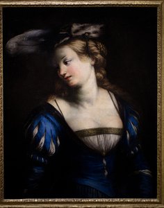 Jonge vrouw in een blauwe blouse