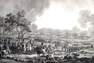 Slag bij Wagram, 17 juli door Jacques Francois Joseph (after) Swebach