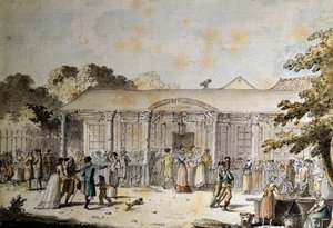 Uitzicht op het Café Goddet (of Godet), Boulevard du Temple, ten tijde van het Consulaat