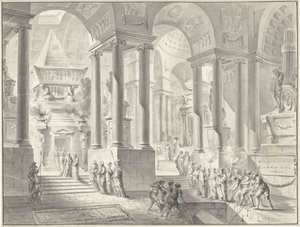Begrafenis in een gefantaseerd klassicistisch interieur