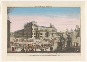 Gezicht op het Palazzo del Quirinale te Rome door Jacques Gabriel Huquier