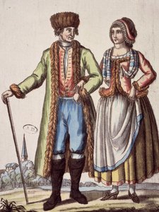 Koppel uit Praag, gravure door Jacques Grasset de Saint-Sauveur door Jacques Grasset de Saint Sauveur
