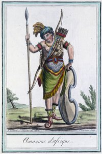 Afrikaanse Amazone - in "Encyclopedie van Reizen" door Grasset St Sauveur, ed. 1796 door Jacques Grasset de Saint Sauveur