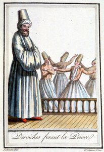 Dervishes die bidden (Dervishes tourneurs) - in "Encyclopedie van Reizen" door Grasset Saint Sauveur, ed. Parijs 1796