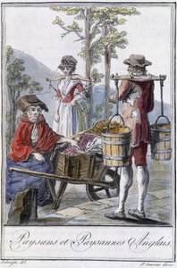 Engelse Boeren en Boeren - in "Encyclopedie van Reizen" door Grasset St Sauveur, ed. 1796 door Jacques Grasset de Saint Sauveur