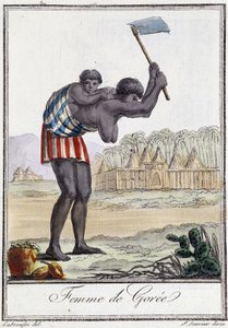 Vrouw van Gorée (Senegal) - in "Encyclopedie van Reizen" door Grasset St Sauveur, ed. 1796